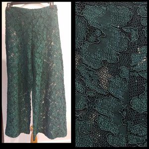 Betsey Johnson 1993 Vintage 90s Emerald Green See through lace pants Smalk